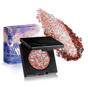 Delanci Dreamland Duo Chrome Eyeshadow Palette - Orange Hollow Silver Gold - Highly Pigmented Polarized Pressed Glitter for Creative Makeup Enthusiasts