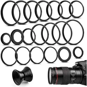 10 Pieces Metal Step-Down Adapter Rings Kit Lens Filter Stepping Adapter Rings Set for DSLR Camera