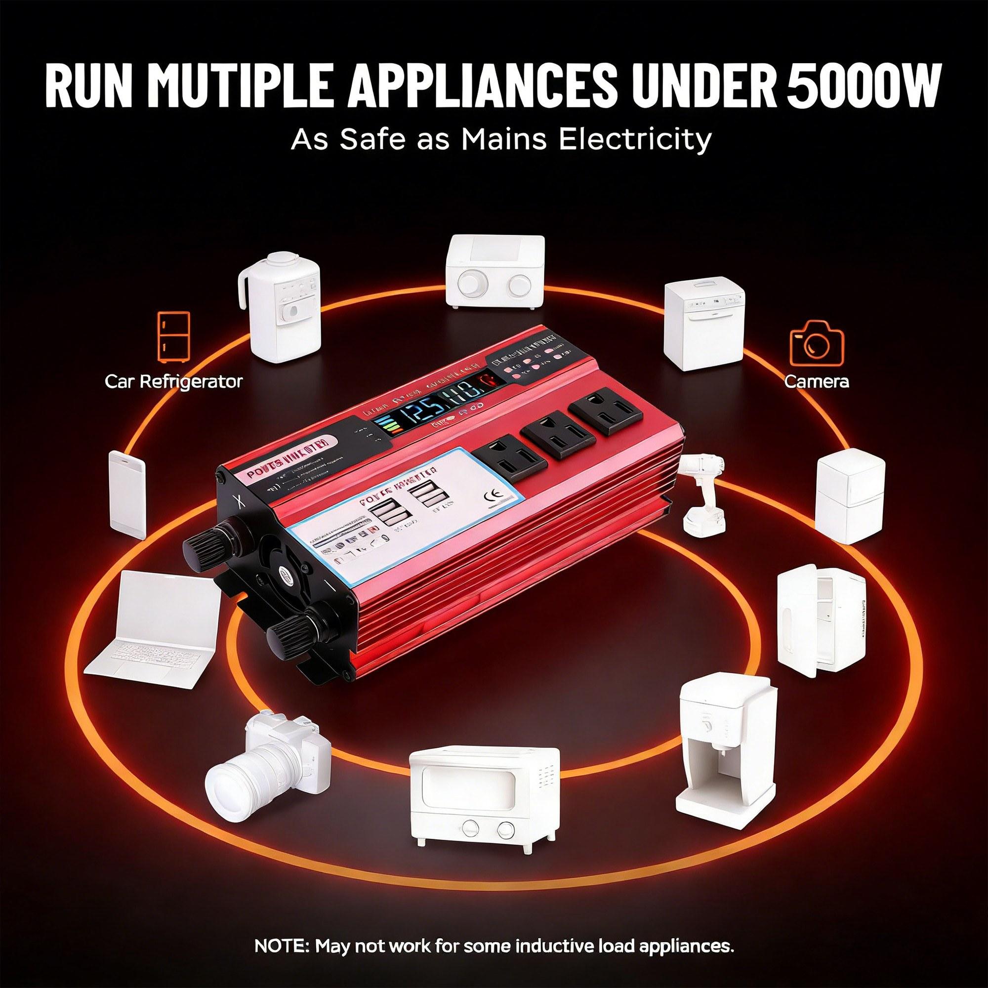 Ultra-Safe Car Power Inverter | Fast Charging for Camping, Road Trips & Emergencies cars accessories car essentials
