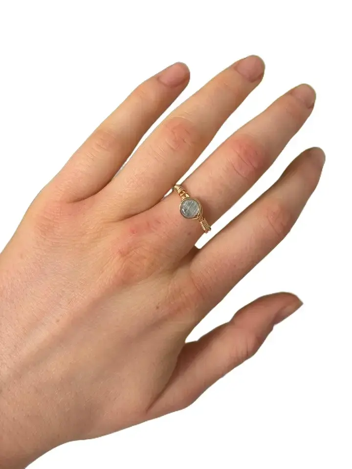 Broken Teal Flat Rock Rings