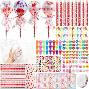 24Pack Valentines Day Gifts Student Stationery Gifts from Teacher Giant Lollipop with Gift Cards, Pencils Stickers Erasers Sharpener for Classroom School Exchange Birthday Party Gift