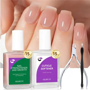 Gelike EC 4-in-1 Nail Softener & Cuticle Care Kit - Cuticle Remover & Polish Set for Easy Manicure at Home - Salon-Worthy Nails - No Pro Skills Required - Flawless