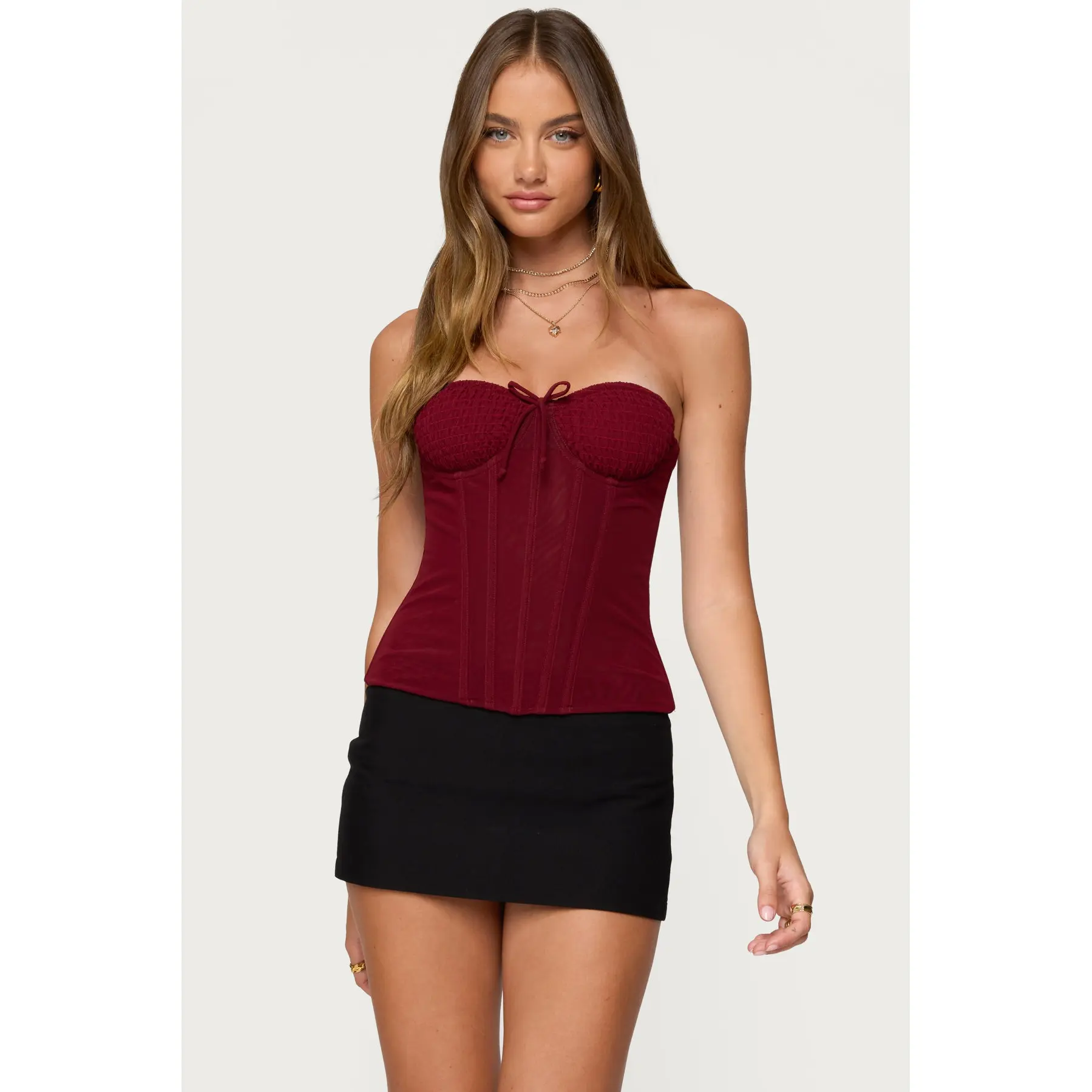 Guinivere Smocked Strapless Corset