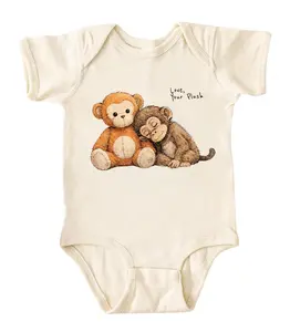 Love Your Plush For Punch Monkey Onesie, Funny Baby Bodysuit, Baby Shower Gift, Infant Baby Onesie, Cotton Baby Clothes