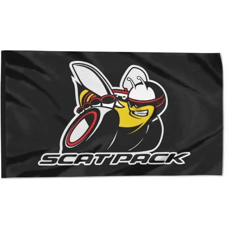 Scatpack Mopar Racing Bee Print Banner Flag - Strong Cotton Wall Art Tapestry for Dodge Chrysler Auto Enthusiasts, Size-Optional (40x30in/60x90in) Home Decor for Living Rooms, Beach, Gift Idea
