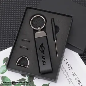 Bmw High Grade Leather Keychain, Car Logo Keyring Accessory, Compatible with Mini Cooper Models R55-R60 & F Series