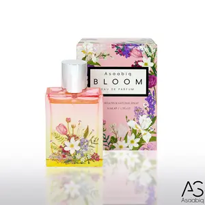 Asaabiq BLOOM 50ml/1.7oz Unisex Fruity Floral Perfume Long Lasting Light Fragrance Portable Spray Gift for Men Women