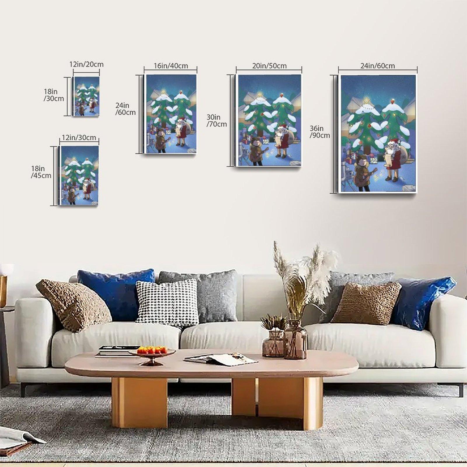 Christmas Poster Christmas Tree Santa Poster Decorative Painting Canvas Wall Art Picture Print Modern Family Bedroom Decor