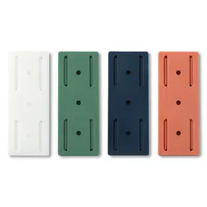 4 Pcs Socket Paste Fixer Wall Hanging Patch Panel Holder Punch-free Detachable Cable Organizer Multi-Purpose Hook for Home