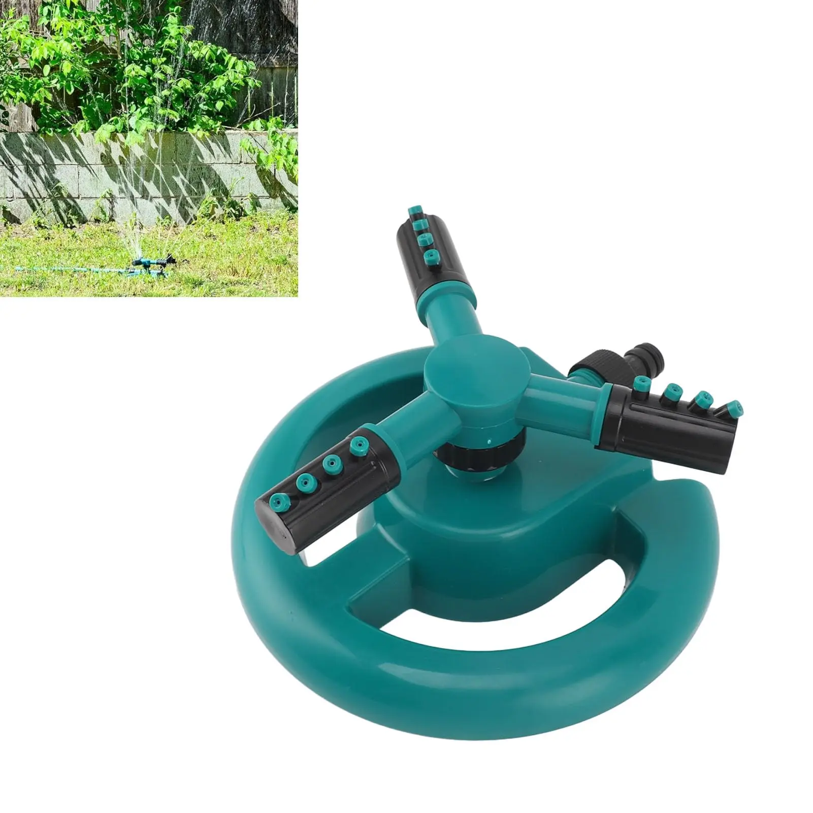 Heavy-Duty Automatic Rotating Lawn Sprinkler - 360-Degree Circumferential Spray Irrigator, Adjustable Large-Coverage Watering Tool for Backyard Outdoor Plant Care