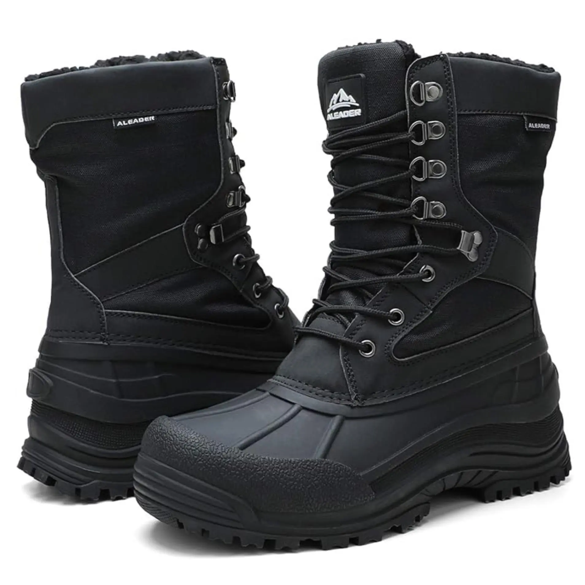 ALEADER Men's Outdoor Winter Warm Waterproof Thinsulate Snow Boots - Classic All-Match Sports Leisure Shoe, Durable Footwear, Waterproof Footwear, Walking Shoes, Fabric tiktokshopbacktoschool, Low Heel, Insulated, Casual, Metal D-Shaped Eyelets