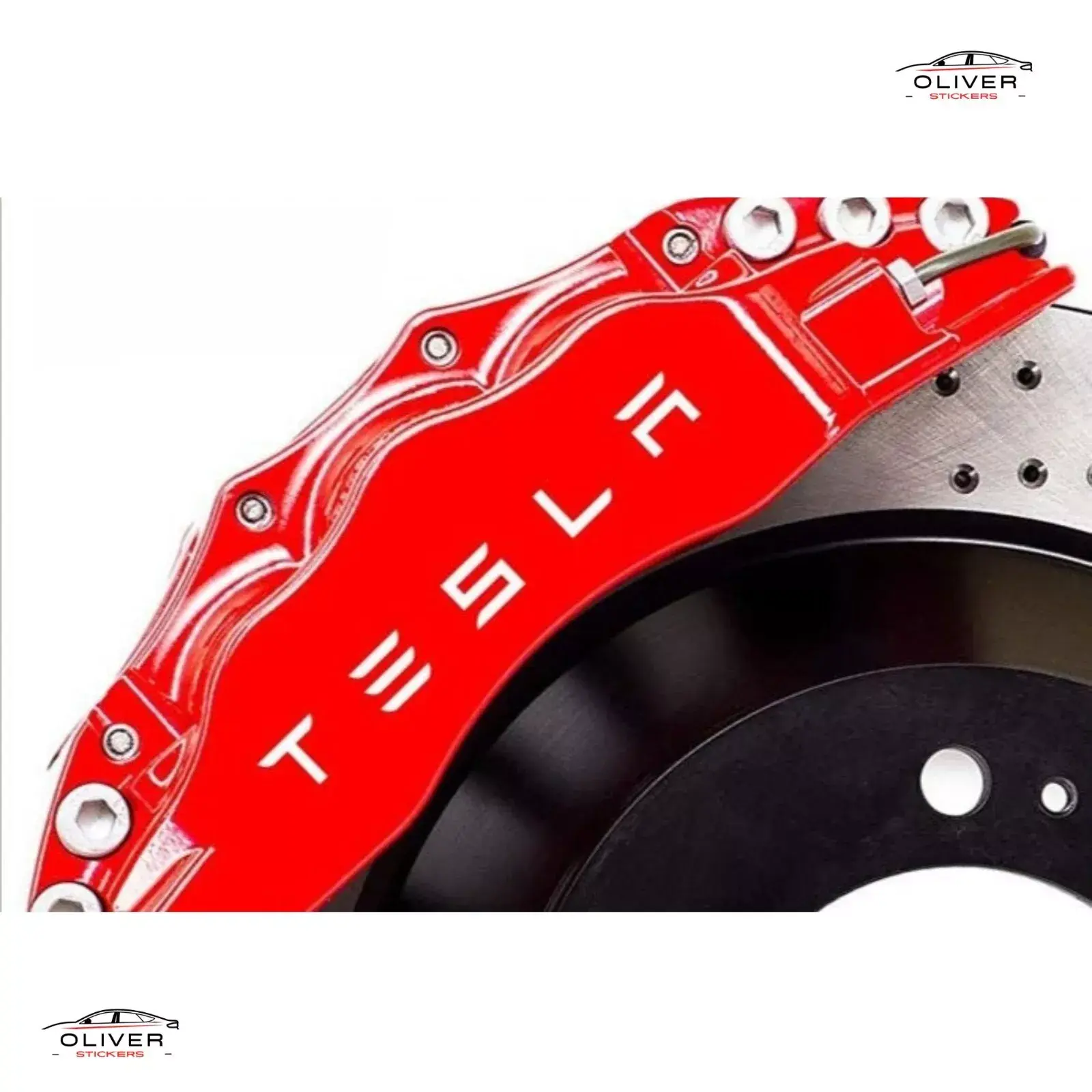 6x TESLA Brake Calipers Decal Stickers for Car