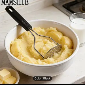 MAMSHIB Potato Masher with Non Slip Handle, Stainless Steel Potato Masher, Potato Blender, Suitable for Potatoes, Sweet Potatoes, Beans, Vegetables, Fruits, Suitable for Mashed Potatoes, Sweet Potato Mash, and Avocado Mash, Festival Meal Preparation
