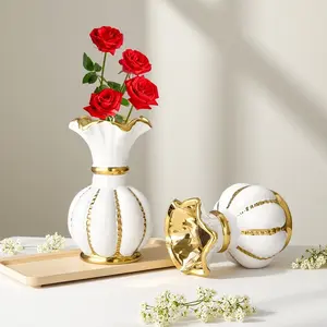 Nordic Modern Creative Ceramic Flower Vase, Ceramic Bouquet Vase, Home Living Room Dining Table Desktop Decoration, Christmas Festival Decorative Pot