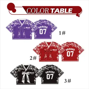Custom K-Pop Style Floral Cropped Hanbok Jersey, Personalized Name & Number Graphic T-Shirt, Unique Gift for Women and Girls
