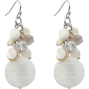 Colorful Dangle Earrings Natural Shell Cluster Beads Drop Earrings for Women Dangling