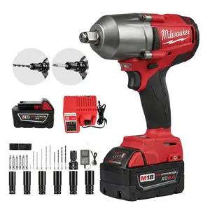 Milwaukee M18 FMTIWF12 18V 900Nm Cordless High-Torque Impact Wrench, 1/2" Drive Brushless Tool Kit, 3100 IPM Heavy-Duty Power Tool for Auto Repair, Construction & Professional Mechanics chrome  sockets  and  impacts automotive maintenance