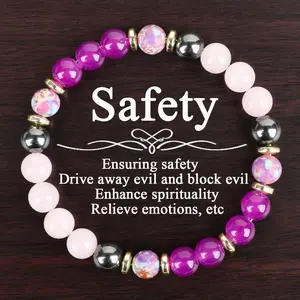 Safety Protection Natural Crystal Bracelet - For Evil Repelling, Spirituality & Emotional Relief