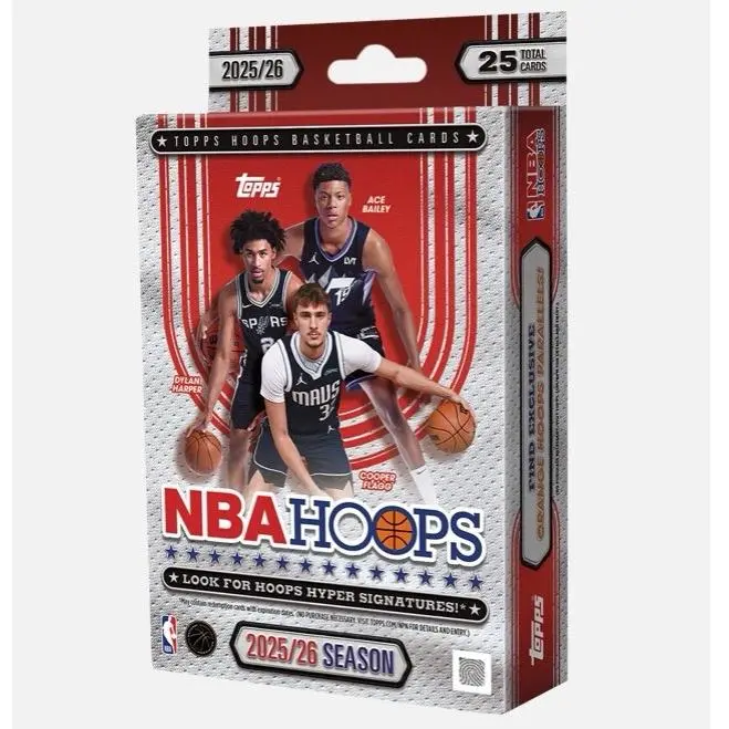 2025/26 Topps NBA Hoops Hanger Box Sports Trading Cards Set - Hanger Box Design, Includes Cards From 2025/26 Season, Sports Memorabilia, Collectible Item for Fans, Easy Display & Organization