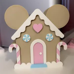 Pink Gingerbread Soap Holder with Heart and Candy Canes Cute Christmas Bathroom Decor for Festive Home