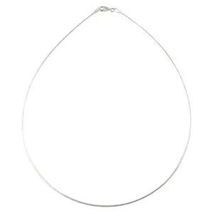 Sterling Silver Round Omega 1mm Necklace Chain Italian Italy