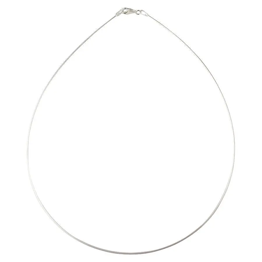 Sterling Silver Round Omega 1mm Necklace Chain Italian Italy