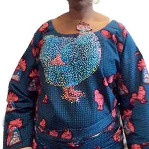 Ankara Boba Vlisco Outfit 3 Sets Top Wrapper Scarf African Women's Fashion Fabric for Traditional Outfits - Womenswear Elegance