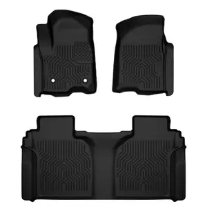 TPE Car Floor Mats Rubber Liners Fit For 2019-2024 Silverado Sierra 1500 2500HD 3500HD Crew Cab,All Weather Floor Mats Rubber Liners,Waterproof Anti-slip Durable Floor Mats Upgraded Version
