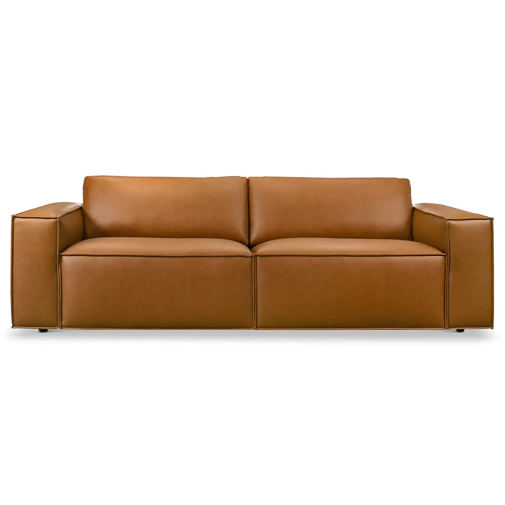 Huxley Cognac Vegan Leather Sofa