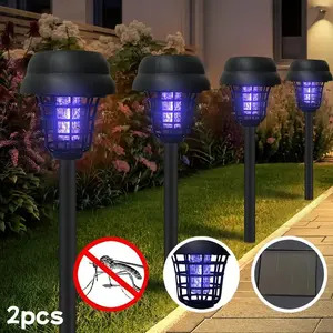 Solar Powered Mosquito LED Light Set, Rechargeable Outdoor Bug Zapper, Lawn & Garden Pest Control, Ideal for Villas, Yards, Parks
