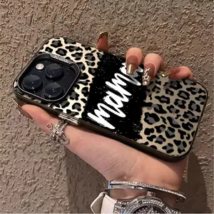 Mobile phone case: 1 leopard print mother mobile phone case, suitable for Apple iPhone11/12/13/14/15/16/17 PRO MAX/X/XR/XSMAX/7/8Plus anti-drop mobile phone case, retro girl style, cute and fashionable, can be given as a gift to friends or family