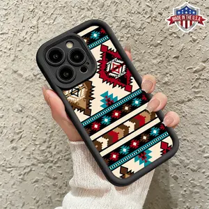 Southwestern Geometric Aztec Pattern Case for iPhone 17 16 15 14 Pro Max 13 12 11 XR XS Plus Air Slim Shockproof Anti Drop TPU Cover