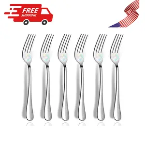 Dinner Forks, Set of 6 Top Food Grade Stainless Steel Silverware Forks, Flatware Set,8 Inches