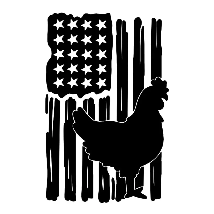 Chicken Flag Decal