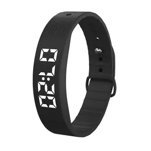LED Digital Alarm Clock Watch Waterproof Snooze-proof Alarm Bracelet Adjustable with Running Pedometer Fitness Wristbands