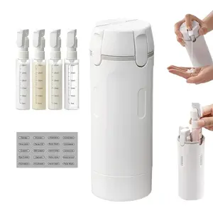 4-in-1 Travel Dispenser Bottles, 2026 New Version 4-in-1 Refillable Travel Dispenser Bottles, 4 Pack 30ML Travel Bottles for Toiletries, Portable Travel Containers for Shampoo, Lightweight