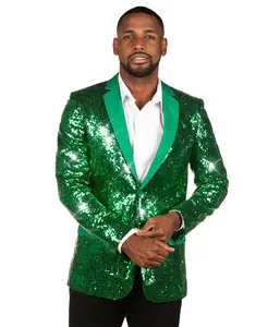 Men's Green Sequin All Over Blazer Men's Green Sequin All Over Blazer