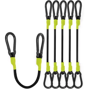 8 Pcs 24 Inch Carabiner Bungee Cord with Aluminum Alloy Hooks Black Bungee Straps with Superior Elasticity & Excellent UV Protection for Luggage Rack Cargo Hand Carts Bike Camping Outdoor