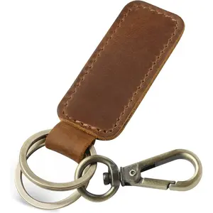 Genuine Leather Car Keychain, Universal Key Fob Keychain, Leather Key Chain Holder for Men and Women, JC306