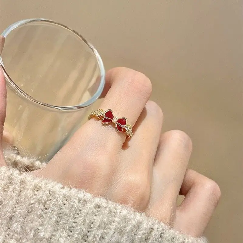 Golden Flower Butterfly Ring