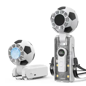 OLITE Portable Soccer Fan with Semiconductor Cooling, Rechargeable Handheld & Neck Fan with LED Display, Foldable Personal Desk Fan for Travel, Sports