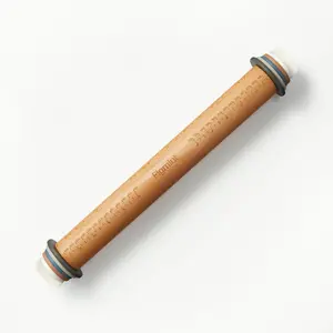 17.28" Adjustable Wood Rolling Pin Light Brown