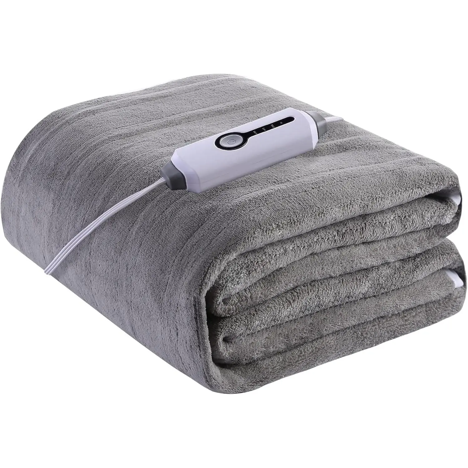 Electric Mattress Pad  Szie 39''x75'', Soft Colar Fleece with 4 Heating Levels, 10-Hour Auto Shut Off, Fast Heating, Deep Pocket Bed Topper Fit Up to 21", Machine Washable, Grey
