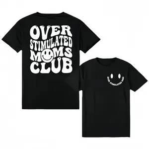 Over Stimulated Moms Club Mom Shirt Retro T-shirt Gift for Mom Summer Cotton Unisex Tee for Trendy Streetwear