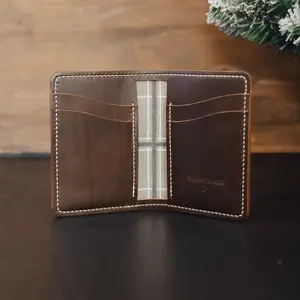 Handmade Vertical Wallet for Men - Italian Leather