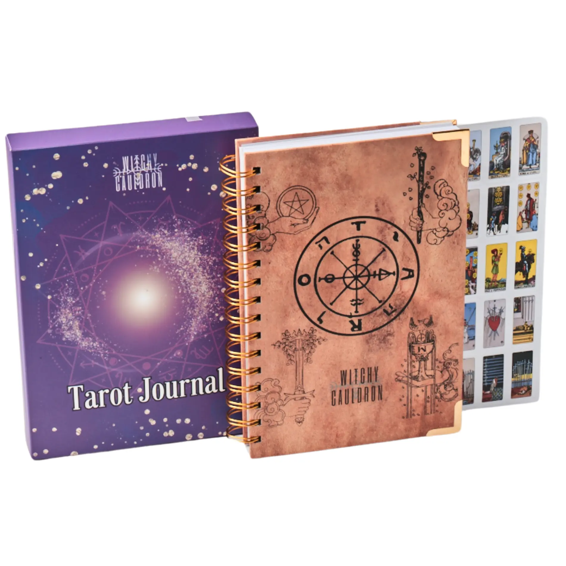 Witchy Cauldron Daily Tarot Journal: Comprehensive Guide with Stickers & Planner - Hardcover Tarot Workbook