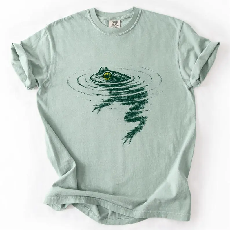 Comfort Colors Frog Swimming TShirt, Funny Animal Graphic Tee, Cute Toad Pool Party Outfit, Summer Vacation Beach Clothes