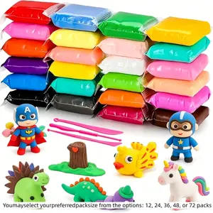 Smooth & Stretchy Modeling Clay Kit, 12 to 72 Colors, Won’t Crumble or Stick, DIY Toys for Ages 3 and Up, Perfect for Creative Play