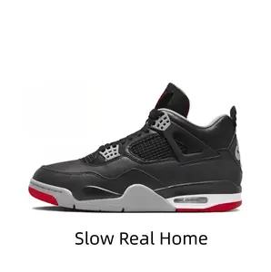 Retro Black White Red Leather Ball Game Shoes, Breathable Fabric Lining, Flexible Wear Resistant Rubber Outsole, Suitable For Competition & Daily Outfits