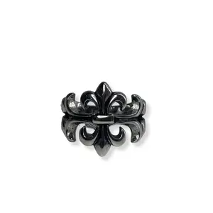 Antique Fleur-de-lis Stainless Steel Ring